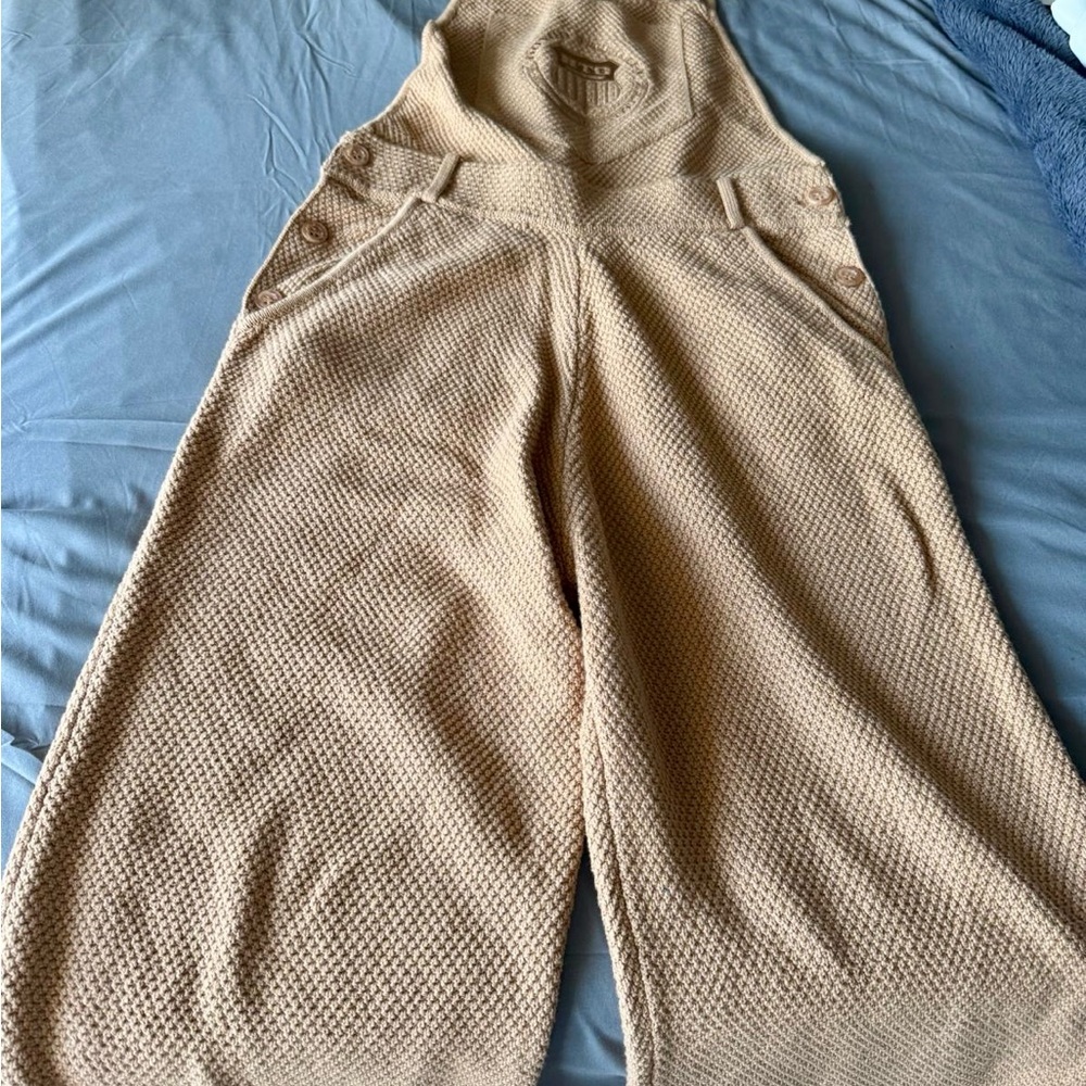 Elegant Beige Textured Jumpsuit